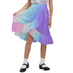 Pastel Rainbow, Color Kids  Ruffle Flared Wrap Midi Skirt