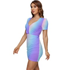 Low Cut Cap Sleeve Mini Dress 