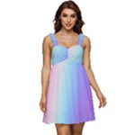 Pastel Rainbow, Color Ruffle Strap Babydoll Chiffon Dress