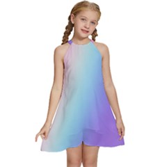 Kids  Halter Collar Waist Tie Chiffon Dress 