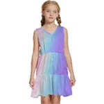 Pastel Rainbow, Color Kids  Sleeveless Tiered Mini Dress