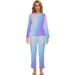 Pastel Rainbow, Color Womens  Long Sleeve Lightweight Pajamas Set