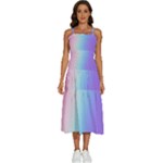 Pastel Rainbow, Color Sleeveless Shoulder Straps Boho Dress