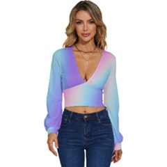 Long Sleeve Deep-V Velour Top 