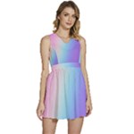 Pastel Rainbow, Color Sleeveless High Waist Mini Dress