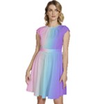 Pastel Rainbow, Color Cap Sleeve High Waist Dress