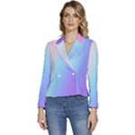 Pastel Rainbow, Color Women s Long Sleeve Revers Collar Cropped Jacket