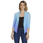 Pastel Rainbow, Color Women s Draped Front 3/4 Sleeve Shawl Collar Jacket