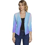 Pastel Rainbow, Color Women s Casual 3/4 Sleeve Spring Jacket