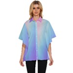 Pastel Rainbow, Color Women s Batwing Button Up Shirt