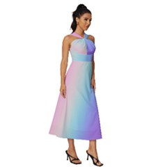 Sleeveless Cross Front Cocktail Midi Chiffon Dress 