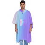 Pastel Rainbow, Color Men s Hooded Rain Ponchos