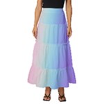 Pastel Rainbow, Color Tiered Ruffle Maxi Skirt