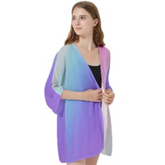 Open Front 3/4 Sleeve Batwing Chiffon Cardigan Kimono 