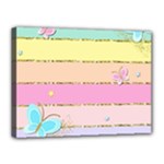 Pastel, Butterfly, Spring, Stripes, Canvas 16  x 12  (Stretched)