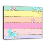 Pastel, Butterfly, Spring, Stripes, Canvas 20  x 16  (Stretched)