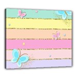 Pastel, Butterfly, Spring, Stripes, Canvas 24  x 20  (Stretched)