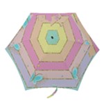 Pastel, Butterfly, Spring, Stripes, Mini Folding Umbrellas