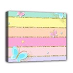 Pastel, Butterfly, Spring, Stripes, Deluxe Canvas 20  x 16  (Stretched)