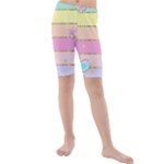 Pastel, Butterfly, Spring, Stripes, Kids  Mid Length Swim Shorts