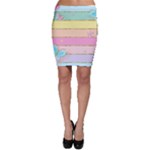 Pastel, Butterfly, Spring, Stripes, Bodycon Skirt