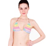 Pastel, Butterfly, Spring, Stripes, Classic Bikini Top