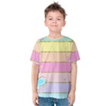 Pastel, Butterfly, Spring, Stripes, Kids  Cotton T-Shirt