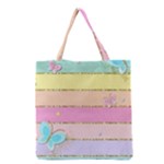 Pastel, Butterfly, Spring, Stripes, Grocery Tote Bag