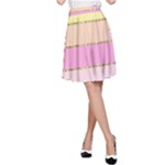 Pastel, Butterfly, Spring, Stripes, A-Line Skirt