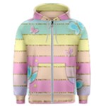 Pastel, Butterfly, Spring, Stripes, Men s Zipper Hoodie