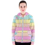 Pastel, Butterfly, Spring, Stripes, Women s Zipper Hoodie