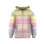 Pastel, Butterfly, Spring, Stripes, Kids  Zipper Hoodie