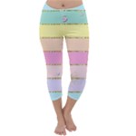 Pastel, Butterfly, Spring, Stripes, Capri Winter Leggings 