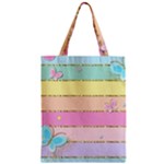 Pastel, Butterfly, Spring, Stripes, Zipper Classic Tote Bag