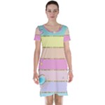 Pastel, Butterfly, Spring, Stripes, Short Sleeve Nightdress