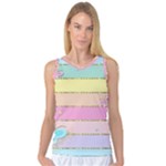 Pastel, Butterfly, Spring, Stripes, Women s Basketball Tank Top