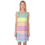 Pastel, Butterfly, Spring, Stripes, Sleeveless Satin Nightdress