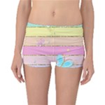 Pastel, Butterfly, Spring, Stripes, Boyleg Bikini Bottoms