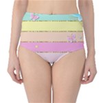 Pastel, Butterfly, Spring, Stripes, Classic High-Waist Bikini Bottoms