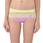 Pastel, Butterfly, Spring, Stripes, Mid-Waist Bikini Bottoms