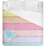 Pastel, Butterfly, Spring, Stripes, Duvet Cover (King Size)