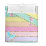 Pastel, Butterfly, Spring, Stripes, Duvet Cover Double Side (Full/ Double Size)