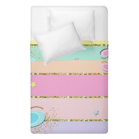 Pastel, Butterfly, Spring, Stripes, Duvet Cover Double Side (Single Size) from ArtsNow.com