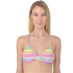 Pastel, Butterfly, Spring, Stripes, Reversible Tri Bikini Top