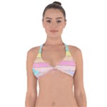 Pastel, Butterfly, Spring, Stripes, Halter Neck Bikini Top