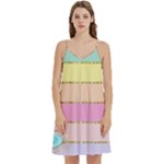 Pastel, Butterfly, Spring, Stripes, Mini Camis Dress With Pockets