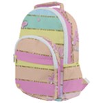 Pastel, Butterfly, Spring, Stripes, Rounded Multi Pocket Backpack