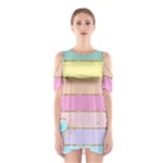 Pastel, Butterfly, Spring, Stripes, Shoulder Cutout One Piece Dress