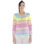 Pastel, Butterfly, Spring, Stripes, Women s Windbreaker