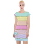 Pastel, Butterfly, Spring, Stripes, Cap Sleeve Bodycon Dress